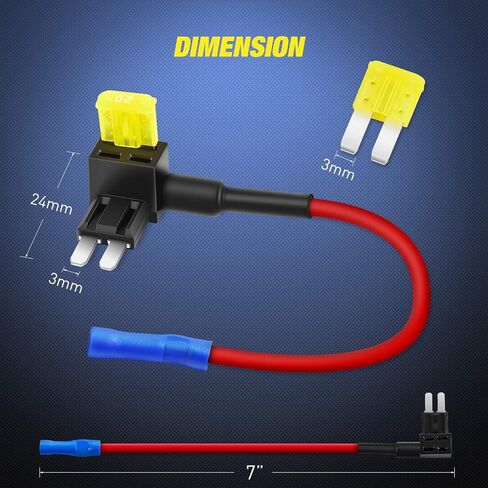 Nilight 10 Pack Micro 2 Fuse TAP 12V Car Add a Circuit ATR Blade Fuse Adapter with 20A Fuse Micro II Fuse Holder Add On Dual Circuit Adapter for Cars Trucks Boats (50058R),Blue, Red, Black, Yellow in Saudi Arabia