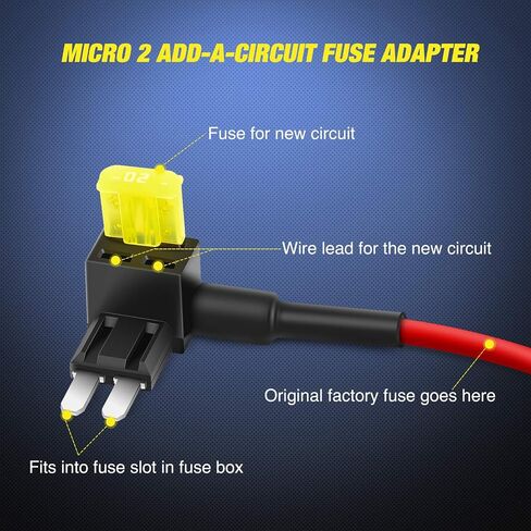 Nilight 10 Pack Micro 2 Fuse TAP 12V Car Add a Circuit ATR Blade Fuse Adapter with 20A Fuse Micro II Fuse Holder Add On Dual Circuit Adapter for Cars Trucks Boats (50058R),Blue, Red, Black, Yellow in Saudi Arabia