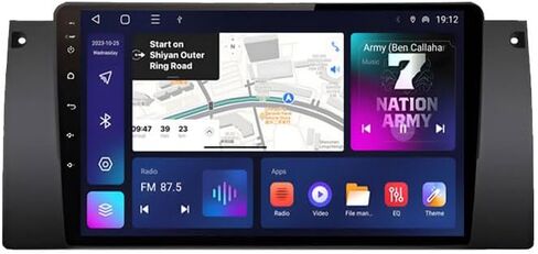 لسيارات BMW M35/X5 1999-2006 Android 12 ستيريو سيارة مع Carplay لاسلكي / Android Auto WiFi 2 + 32G 4 Core GPS Navigation Radio Player 9 بوصة HD شاشة تعمل باللمس كاميرا احتياطية صوتية وحدة رأس الوسائط المتعددة in Kuwait