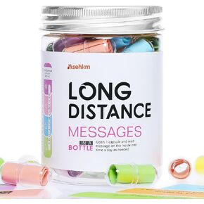 MSEHKM Love Messages in a Bottle Ideal for Long Distance Relationship Pre-Written Love Letters in Plastic Jar Miss you/Anniversary/Valentines/Couple Present for Him Her Boyfriend Girlfriend