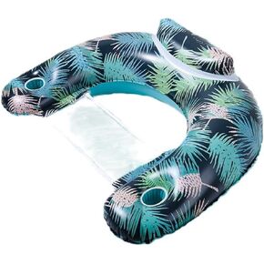 Adult Pool Floats Inflatable Pool Float Chairs 2 Pack Pool Chairs with Cup Holders Pool Floaties for Adults in Summer Tanning Beach Pool Toys