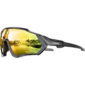 KAPVOE Cycling Glasses Polarized Sports Sunglasses MTB Mountain Bike Eyewear Men Women Road Bicycle BMX Running Fishing Golf