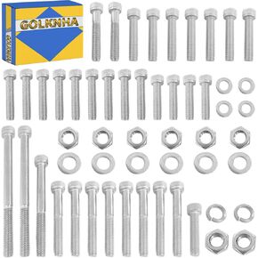 Polished Bolt Screw Kit Compatible for Yamaha 1988-2006 Blaster 200 YFS200, 54pcs (7Pack) ATV 304 Stainless Steel Engine Bolt Kit