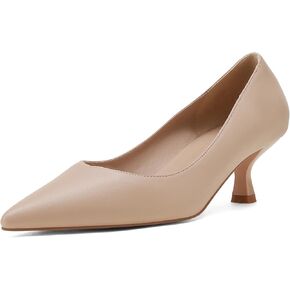 MUCCCUTE Women's Pumps Closed Pointed Toe Kitten Heels for Women 2'' Low Heels Comfy Formal Work Pumps