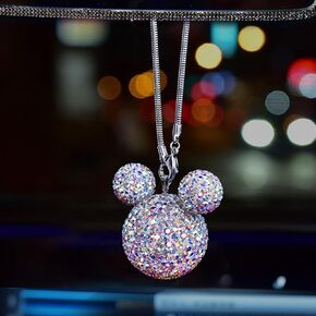 Car Pendant for Rear View Mirror Crystal Ball Car Hanging Ornament Cute Men's and Women's Car Interior Decoration Ornament Great Gifts for Friends or Family (red)