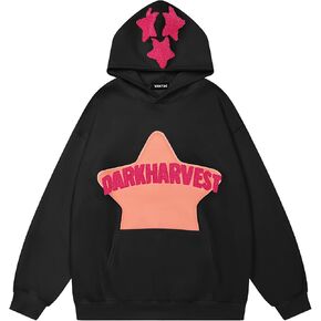 Vamtac Mens Oversize Graphic Hoodies Vintage Y2K Casual Hooded Sweatshirt Cotton Fashion Hip Hop Hoodie for Men and Women