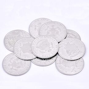 Enjoyer Palming Coins Super Thin (Half Dollar Version) Magic Tricks Coin Magic Props Magician Accessories Coin Gimmick,10Pcs/Set