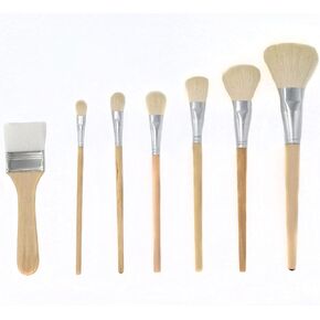 7 Size Mop Brush for Acrylic Painting, Blending Paint Brushes with Wooden Handle Watercolor Foil Gold Oil Painting - 7 Pack