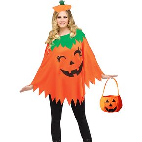 Halloween Costume Poncho Halloween Party Costume Set Pumpkin Clothing Role Play