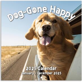 2025 Wall Calendar - Funny Dogs Wall Calendar 2025, 12" x 24" (Open), Cute Calendar 2025, Jan. 2025 - Dec. 2025, 12-Month Calendar, Thick Paper, Hanging Hole, Holidays, Unruled Blocks