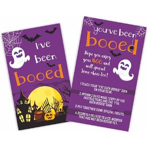 Halloween Party Game, Halloween Supplies, Decors, We’ve Been BOOED, I’ve Been BOOED Game card sets, 40 cards(wsj-006)