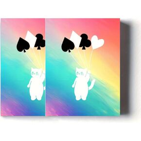 2 pcs Kawaii Cat Playing Cards, 54 Different Pattern Playing Cards for Party, Casual Games Poker Cards, Gift Collection，3.5 × 4.5inches (Colour)