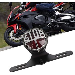 Motorcycle Brake Tail Light, Universal Vintage Motorcycle LED Light Tail Brake Light Stop Lamp With License Plate Bracket