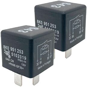 2-Piece Set #643 8K0 951 253 Relay 12VDC 50A 4-Pin Plug-in Automotive Power Relay Compatible for Some Volkswagen and Audi Vehicles