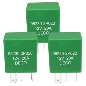 3-Piece Set 95230-2P020 Relay 12VDC 20A 4-Pin Compatible for Some Hyundai and Kia Vehicles