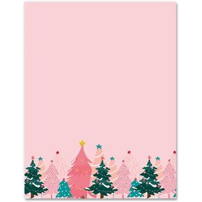 AnyDesign 60 Sheet Christmas Stationery Paper Winter Purple Blue Snowflake Letterhead Letter Writing Paper for Notes Greeting Cards Invitation Office Printing, Single-Sided, 8.5 x 11 Inch