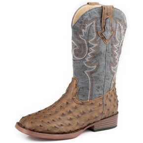 Roper Bumps (Big Kid) Western Boot, Brown, 7 US Unisex