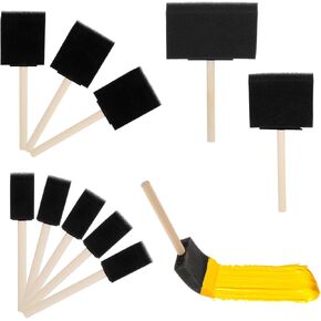 10 Pcs Foam Paint Brushes 4 Sizes Foam Brushes for Painting Foam Brushes with Wooden Handle Sponge Paint Brush for Staining Varnishes, DIY Large Area Crafting and Cleaning 1", 2", 3", 4"