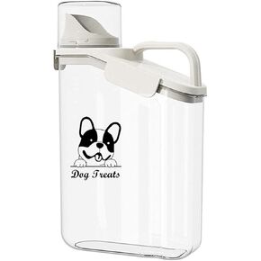 Dog Food Storage Container Airtight Portable Dog Food Container with Handled Lid and Pour Spout,Food Storage for Dog Dry Food Small Pet Food Container with Measuring Cup for Home, Travel,2.8L