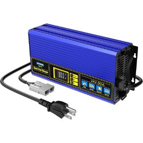 QPKING Automotive Battery Charger, 24V 30A Fully-Automatic Smart Charger, Automotive Battery Tester Analyzer for Forklift Club Car Golf Cart