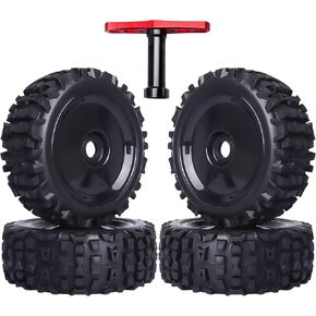 PreGlued 17mm Hex RC Wheels and Tires 1/8 Scale RC Buggy Tires for Arrma Typhon 6S 3S Talion 6S, Losi 8IGHT, HPI, Team Associated
