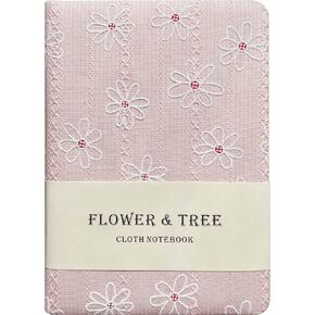 Small Fabric Journal for Women, Floret Printed Cloth Hardcover Notebook, B6, 264 Pages, 5x7 Ruled Notebook & Blank Sketchbook, Similar Embroidered Journal, Lay Flat Thick Notebook, Pink