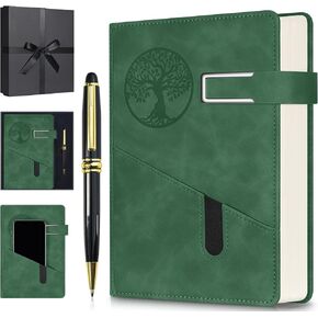 Lined Notebook Journal for Men Women, 365 Pages Numbered College Ruled Notebook, Hardcover Leather Journal with Pen & Gift Box, Thick Daily Diary, Professional Notebooks for Work, School, Business, A5