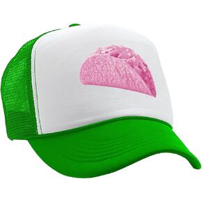 Gooder Tees - Pink Taco - Funny Joke Gag Prank Sexy - Vintage Retro Style Trucker Cap Hat