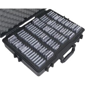 Case Club 106-188 Graded Coin Slab Case - Slotted Foam Separates Slabs - Fits PCGS, NGC & More - Travel Holder Case for Storage, Transport, & Organization of Coin Collection - Hard Shell Plastic Case