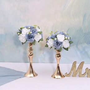 2Pcs Artificial Flowers Flower Ball Arrangement Bouquet Dusty Rose Fake Flowers Roses Balls for Centerpieces Tables Artificial Rose Arrangements for Wedding Centerpiece Table Decorations
