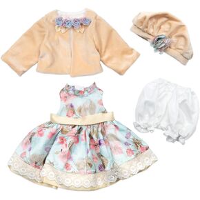 Reborn Baby Doll Clothes for 20-22 inch Girl Dolls 4 Pieces Set Reborn Doll Clothes Princess Skirt Suit Flower Design in Kuwait
