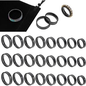 UNICRAFTALE Blank Core Finger Rings Stainless Steel Grooved Finger Ring Wide Band Round Empty Ring for Inlay Ring Jewelry Making Gift