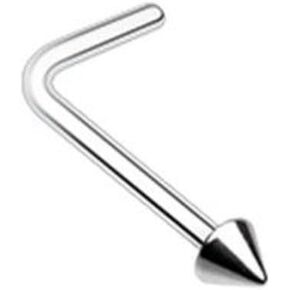 Covet Jewelry Basic Steel Spike L-Shape Nose Ring