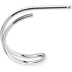Pierced Owl 20GA 925 Sterling Silver Double Hoop Nose Bone Stud