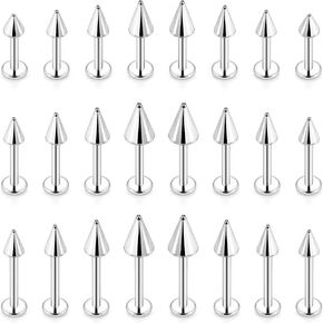 Yaalozei 16G Spike Snake Bites Jewelry Long Spikes Lip Labret Studs Stainless Steel Spike Stud Earrings Cartilage Tragus Helix Piercing Jewelry for Women Men Bars 6mm 8mm 10mm
