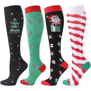 BISOUSOX Compression Socks for Women Men, Knee High Long Nurse Pregnancy Flight Travel Cycling Socks Best Support