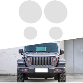 Compatible with 45% Light Smoke Headlight Vinyl Tint Film Pre-Cut Overlay Wrap Cover for Jeep Wrangler JL Jeep Gladiator JT 2018-2023,Exterior Accessories（Only Fit 7 Inches）