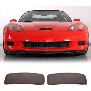 LLKUANG Fit for Chevrolet Corvette C6 2005-2013,Rear Fog Lamp Cover,3rd High-position Brake Light and Taillight Cover Smoked Shell Protection Cover,Transparent Gray (Front fog lamps)