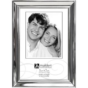 Malden International Designs Concourse Pewter Metal Picture Frame, 4x5, Silver - 192-45