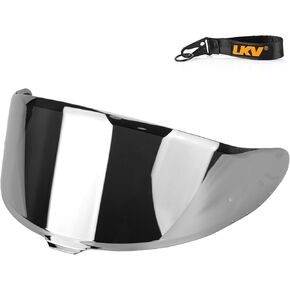 LKV Motorcycle Helmet Visor Replacement RF-1400 Face Shield UV Protection for RF 1400 CWR-F2 NXR2 Z8 (Chrome Silver)