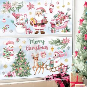decalmile Christmas Nativity Scene Art Religious Window Clings Reusable Jesus Birth Angel Pine Tree Window Decals Double Side Printed Window Stickers Party Holiday Festival Celebration Decoration