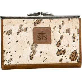 STS Ranchwear Womens Serengeti Bella Cream/Leopard Cowhide Wallet