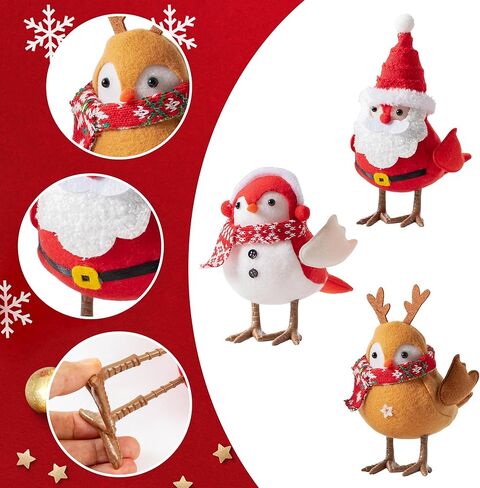 Elanket Valentine's Day Decorations Valentine's Day Birds 4 Packs Plush Ornaments Tiered Tray for Figurine Party Table Shelf Home Mantel Fireplace Decor in Kuwait