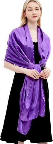 Gragengs Shawls and Wraps for Women Evening Dresses Satin Scarf Extra Long Wedding Bridal Party Bright Stole in Saudi Arabia