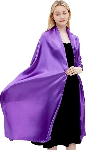 Gragengs Shawls and Wraps for Women Evening Dresses Satin Scarf Extra Long Wedding Bridal Party Bright Stole in Saudi Arabia