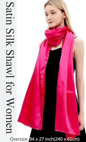 Gragengs Shawls and Wraps for Women Evening Dresses Satin Scarf Extra Long Wedding Bridal Party Bright Stole in Saudi Arabia