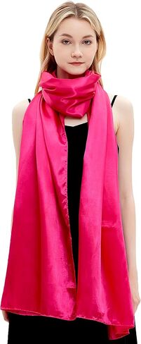 Gragengs Shawls and Wraps for Women Evening Dresses Satin Scarf Extra Long Wedding Bridal Party Bright Stole in Saudi Arabia