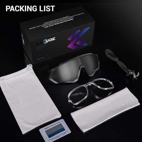 نظارات KAPVOE لركوب الدراجات، نظارات شمسية مستقطبة رياضية، نظارات الدراجة الجبلية MTB للرجال والنساء، دراجة الطريق BMX، الجري والصيد والجولف in Kuwait