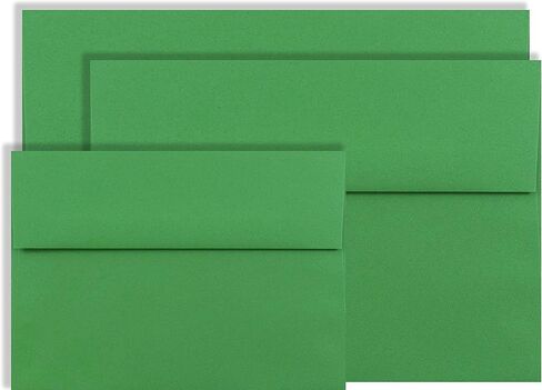 Holiday Green 25 Pack A7 (5-1/4 x 7-1/4) Envelopes for 5 X 7 Greeting Cards Invitations Announcements from The Envelope Gallery in Kuwait