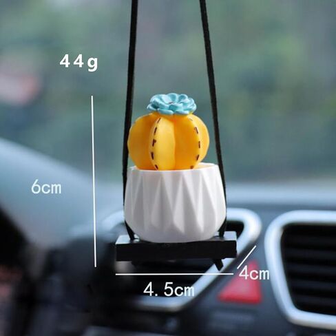 Cactus Fleshy Car Rear View Mirror Decorative Cactus Car Ornament Accessories Cute Potted Plant Succulent Hanging Pendant,E in Saudi Arabia